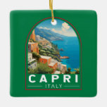 Capri Italien Reisen Kunst Vintag Keramikornament<br><div class="desc">Capri Retrovektor Vektor Reise Design. Capri,  eine Insel im italienischen Golf von Neapel,  ist für ihre wilde Landschaft berühmt.</div>