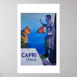 Capri Italien - Retro Style Poster