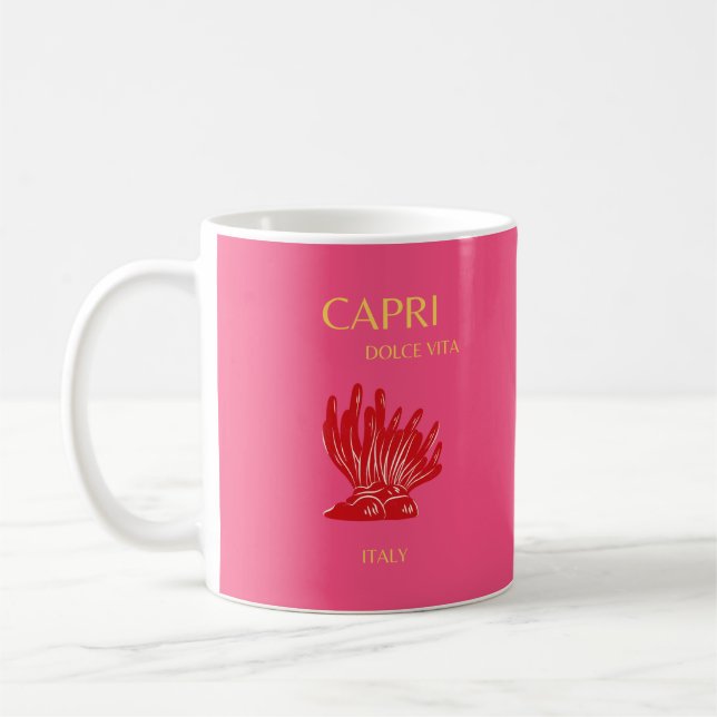 Capri, Italien, Rosa Kaffeetasse (Links)