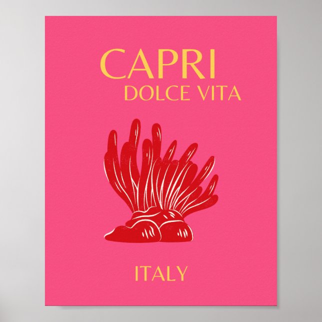 Capri, Italien, Rosa Poster (Vorne)