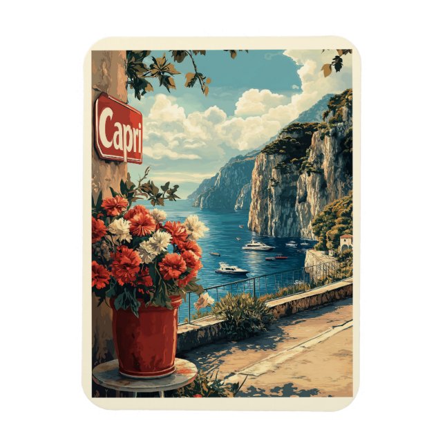 Capri, Italien Vintag Magnet (Vertikal)