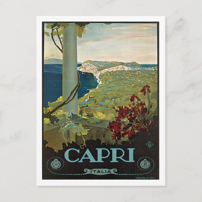 Capri Italien Vintag Postkarte (Vorderseite)