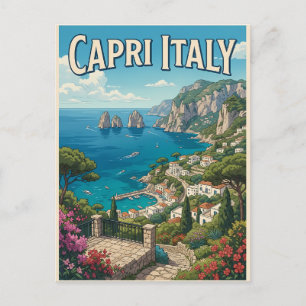 Capri Italien Vintage Anime Reise Postkarte