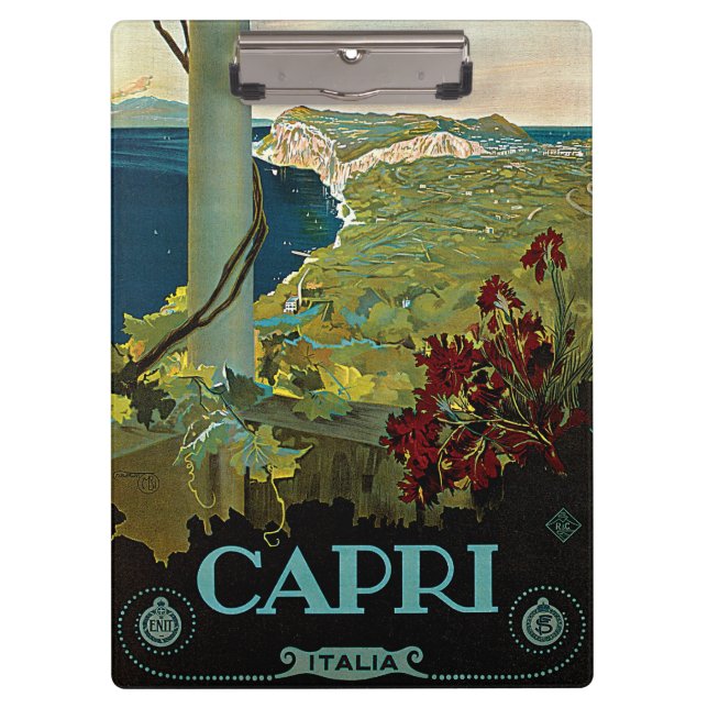 Capri, Italien, Vintage Travel Poster Art Italia Klemmbrett (Vorderseite)