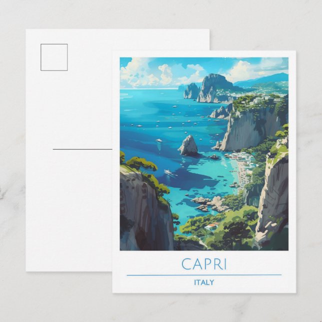 Capri Italien Vintage Travel Postkarte (Vorne/Hinten)
