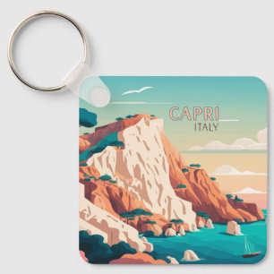 Capri Italien Zitronen Mittelmeer Insel Retro Schl Schlüsselanhänger