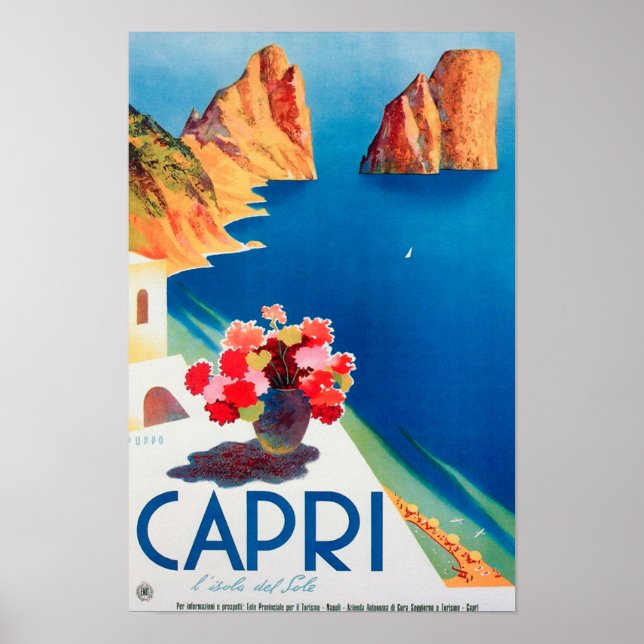 Capri Italy Vintage Travel Poster (Vorne)