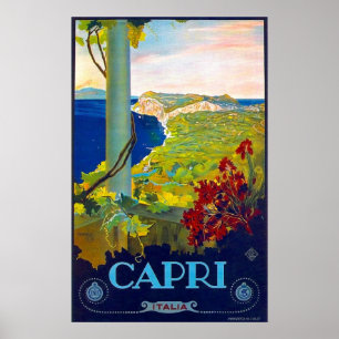 Capri, Küstenlinie, Meer, Italien, Italienische Ri Poster