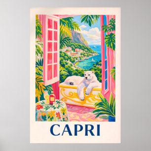Capri-Küstenposter, Italienische Riviera Reise Poster