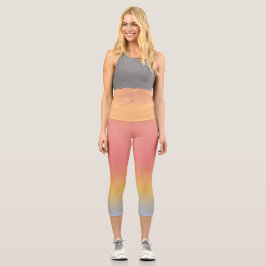 Capri Leggings avec orange, or et rose