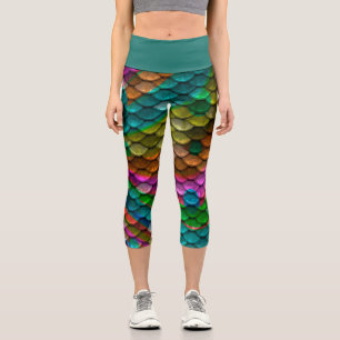 Capri-Leggings Capri High-Waist Meerjungfrau Leggings