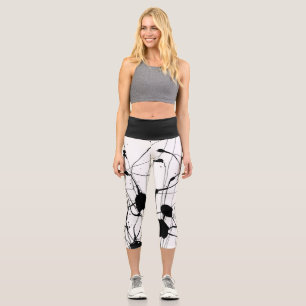 Capri Leggings Capris de plaque d'encre noire