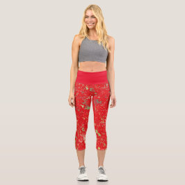 Capri Leggings en rouge et vert Résumé Design