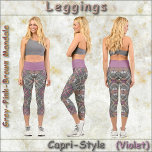CAPRI LEGGINGS Grau-Pink-Brown Mandala Design<br><div class="desc">In den Capri-Leggings ist ein Bild von Grautönen, Violett, Rosa, Braun und Grün zu sehen. Erhältlich in fünf Frauengrößen (XS, S, M, L, XL). Siehe "Über dieses Produkt" unten für allgemeine Größen- und Produktinformationen, Das "gekachelte" Bild deckt standardmäßig das gesamte Leggings-Paar ab. Da sie nicht entfernt oder ersetzt werden kann,...</div>