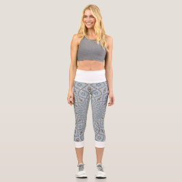 Capri Leggings Gris Abstrait Blanc taille