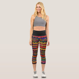 Capri-Leggings mit Bohemischem Design Capri Leggings
