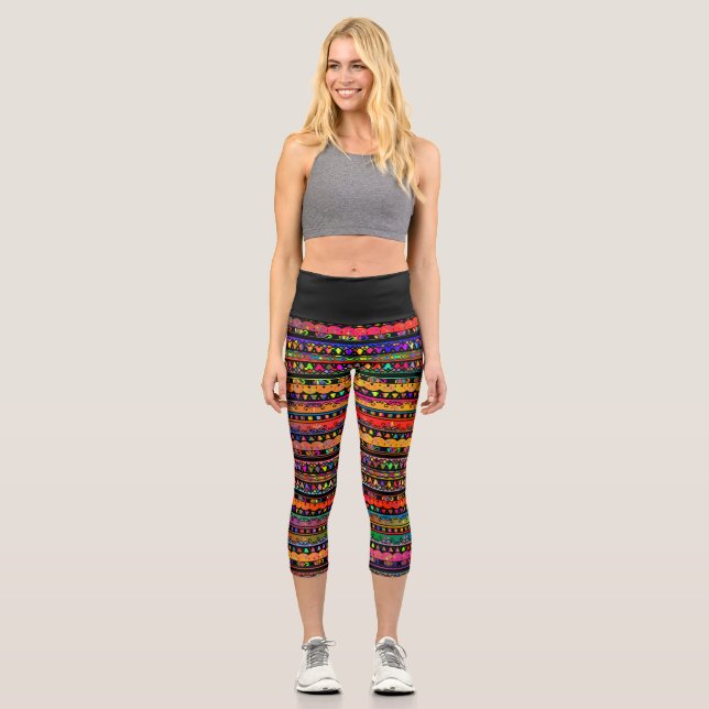 Capri-Leggings mit Bohemischem Design Capri Leggings (Vorderseite)