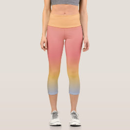 Capri Leggings mit Orange, Gold und Rosa