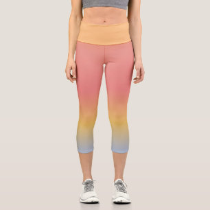 Capri Leggings mit Orange, Gold und Rosa