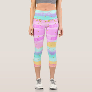 Capri Leggings Pastellfarben Alternativstreifen