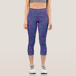 Capri-Leggings - Sterne rot und blau geometrisch Capri Leggings