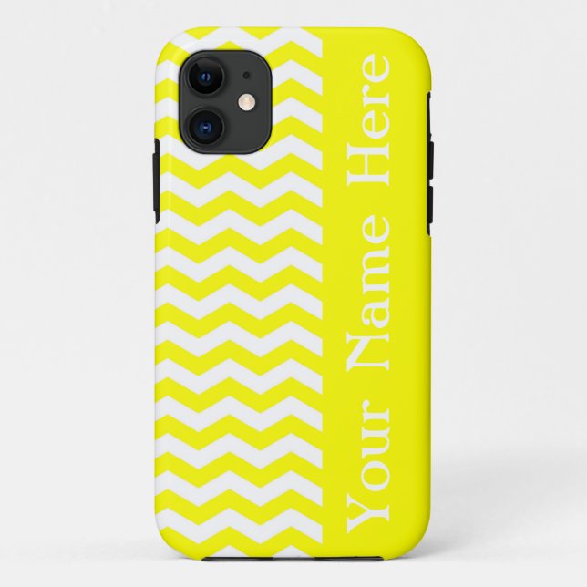 Capri Lemon Wave Zickzack mit Namen Case-Mate iPhone Hülle (Rückseite)