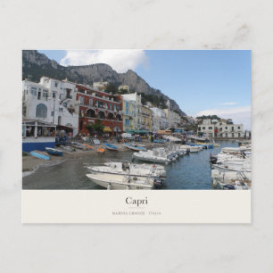 Capri Marina Grande Boote und farbenfrohe Uferprom Postkarte