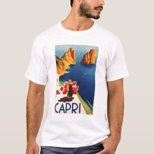CAPRI NAPLES ITALIEN Vintag Art Déco ENIT Tourism T-Shirt