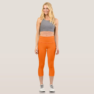Capri Neon Orange Funky Leggings