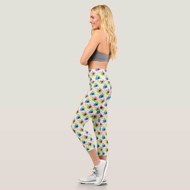 Capri Papillons d'aquarelle Leggings #2 (Gauche)