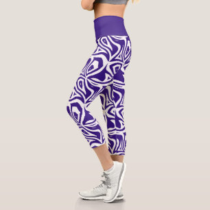 Capri Purple Zebra Stripes femmes Capris Leggings
