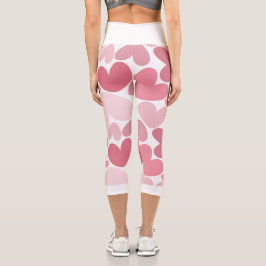 Capri Seamless Pink Hearts Pattern Leggings – Romantic