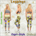 CAPRI STYLE LEGGINGS - "Blumengarten" - Gelb<br><div class="desc">Auf diesen farbenfrohen Leggings ist ein Blumenbild mit dem Titel "Blumengarten" zu sehen. Erhältlich in fünf Frauengrößen (XS, S, M, L, XL). Siehe "Über dieses Produkt" Beschreibung unten für allgemeine Größen und Produktinformationen. Das Blumenbild deckt standardmäßig das gesamte Leggings-Paar ab, mit Ausnahme des hohen Bandes. →Das Bild kann in Größe...</div>