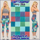 CAPRI STYLE LEGGINGS - Farbpatchwork   Marine<br><div class="desc">(* HINWEIS *: Das bunten Bild(e) auf dem Bund kann entfernt, in ein Bild Ihrer Wahl geändert oder in einen eigenen Text umgewandelt werden.) Auf diesen farbenfrohen Capri Style-Leggings ist ein Farbbild im Patchwork-Stil mit Farbquadraten enthalten. Erhältlich in fünf Frauengrößen (XS, S, M, L, XL). Siehe "Über dieses Produkt" Beschreibung...</div>