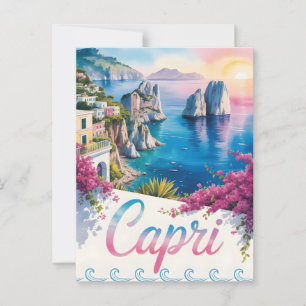 Capri Wasserfarbe Postkarte