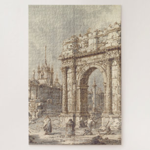 Capriccio mit einem römischen Triumphbogen