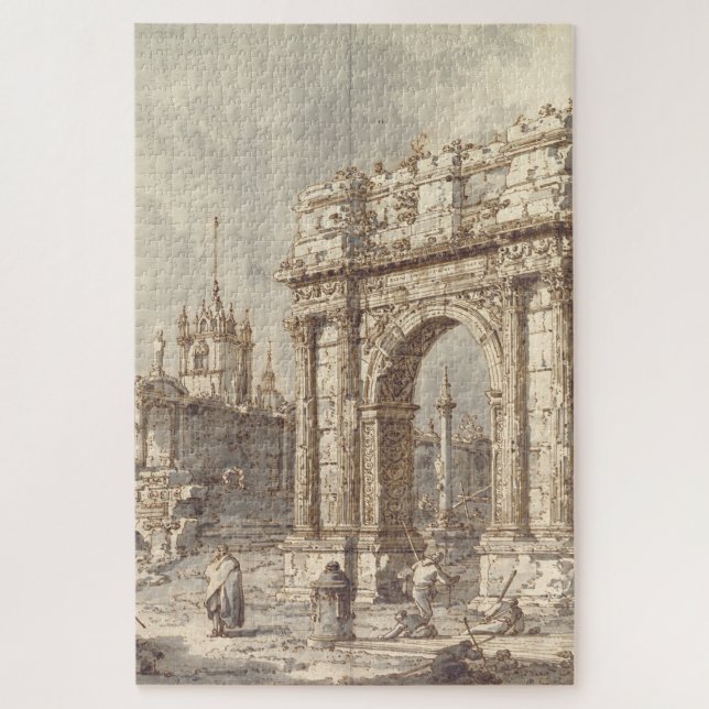 Capriccio mit einem römischen Triumphbogen (Vertikal)