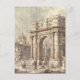 Capriccio mit einem römischen Triumphbogen Postkarte