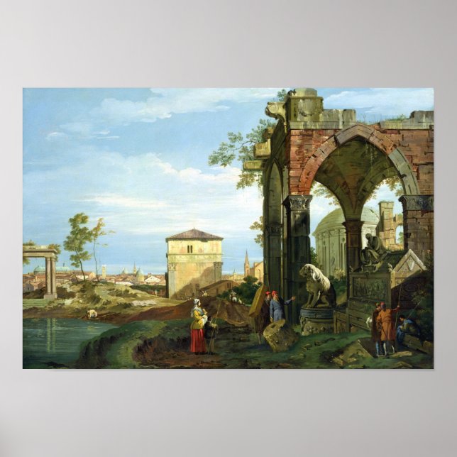 Capriccio mit Motiven aus Padua, c.1756 Poster (Vorne)
