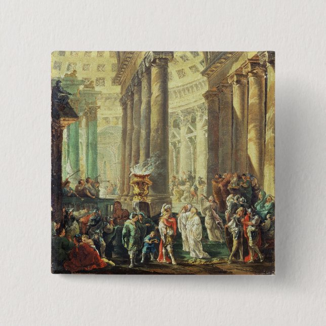 Capriccio T28517 eines römischen Tempels mit Button (Vorderseite)