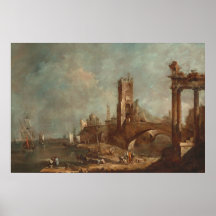 Caprice d'un port - Affiche d'art Guardi