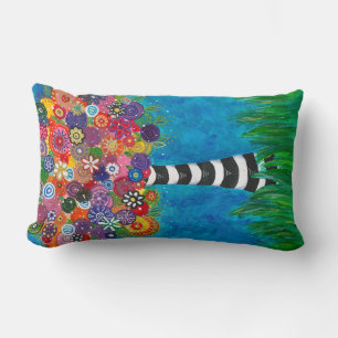 Capricious Happy Colorful Tree Original Artwork Lendenkissen