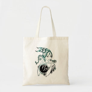 Capricorn Art Deco Lady Tragetasche