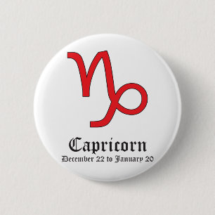 CAPRICORN ASTROLOGIC SIGN, SYMBOL ZODIAC BUTTON