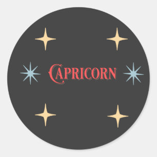 Capricorn Astrologisches Zeichen Runder Aufkleber