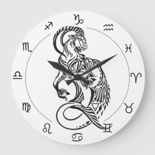 Capricorn astrologisches Zeichen von Zodiac Große Wanduhr