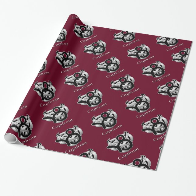 Capricorn Birth Sign Celtic Knoten Zodiac Papier Geschenkpapier (Ungerollt)