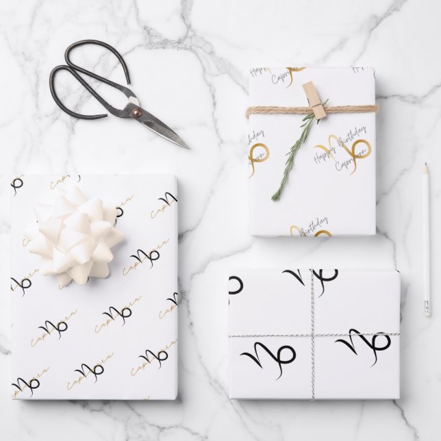 Capricorn Birthday Geschenkpapier Set (Vorderseite)