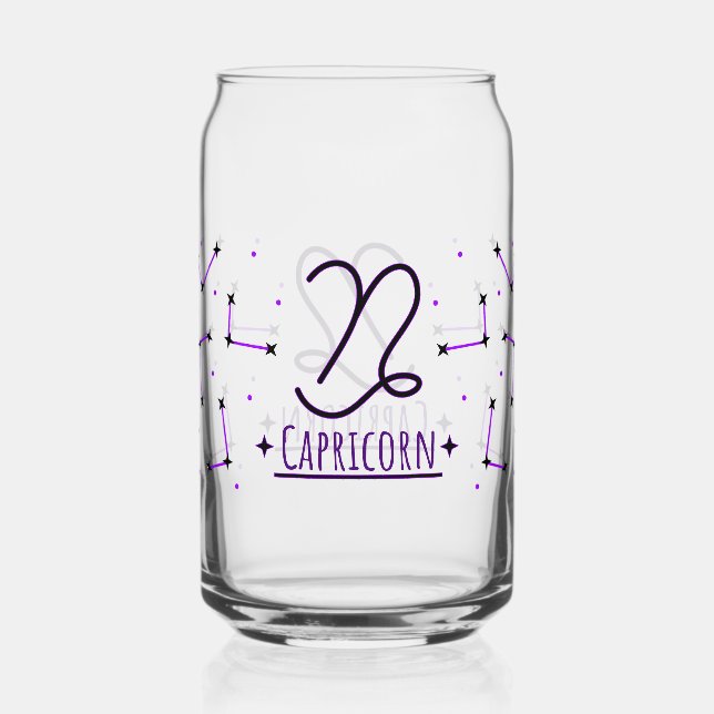 Capricorn Can Glass Zodiac Drinkware Dosenglas (Vorderseite)