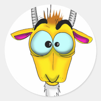 Capricorn-Cartoon Runder Aufkleber